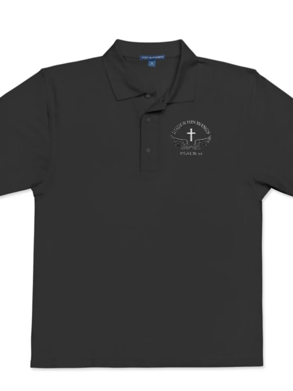Embroidered - Under His Wings Psalm 91 - Lightweight Unisex Polo Shirt